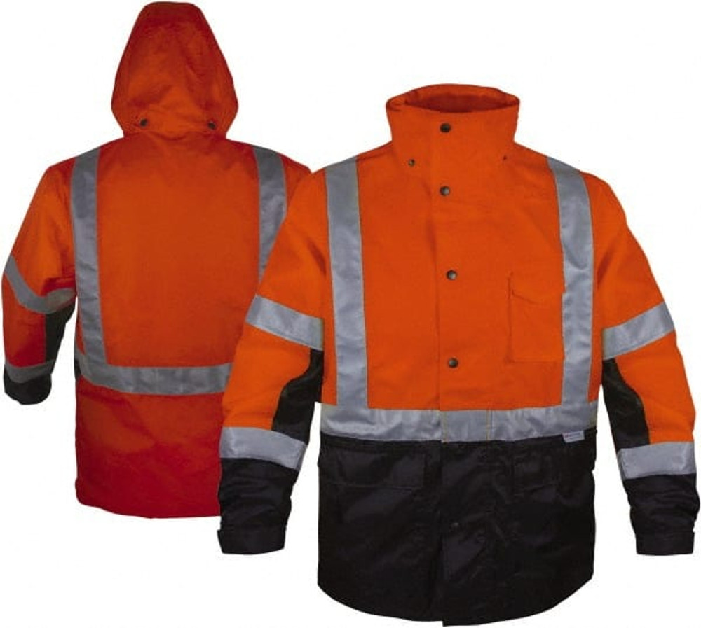 Reflective Apparel Factory 431STOB4X Size 4X-Large, ANSI 107-2010 Class 3, Black & High-Visibility Orange, Polyester