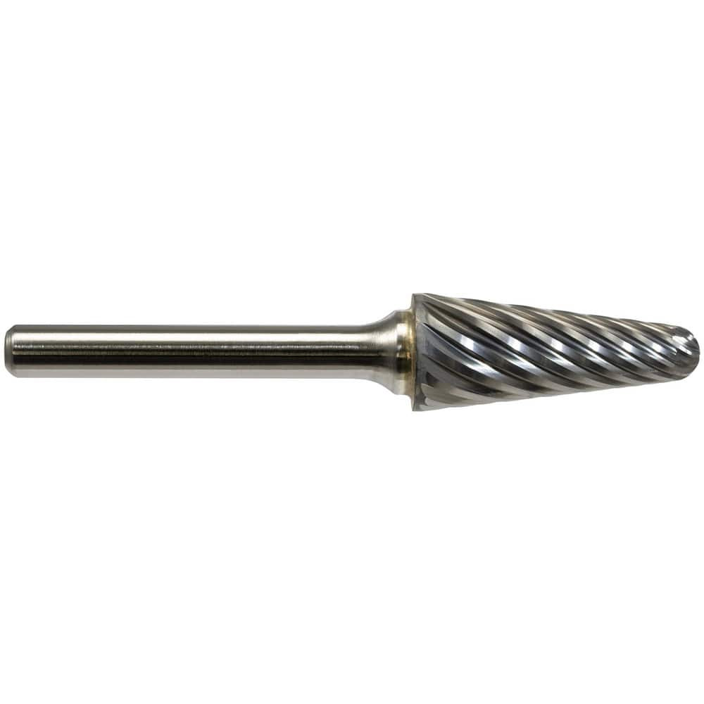 Mastercut Tool SL-3NX Burrs; Industry Specification: SL-3NX ; Head Shape: Cone with Radius End ; Cutting Diameter (Inch): 3/8in ; Cutting Diameter: 0.3750in ; Tooth Style: Stainless Steel Cut ; Overall Length (Decimal Inch): 2.8125in