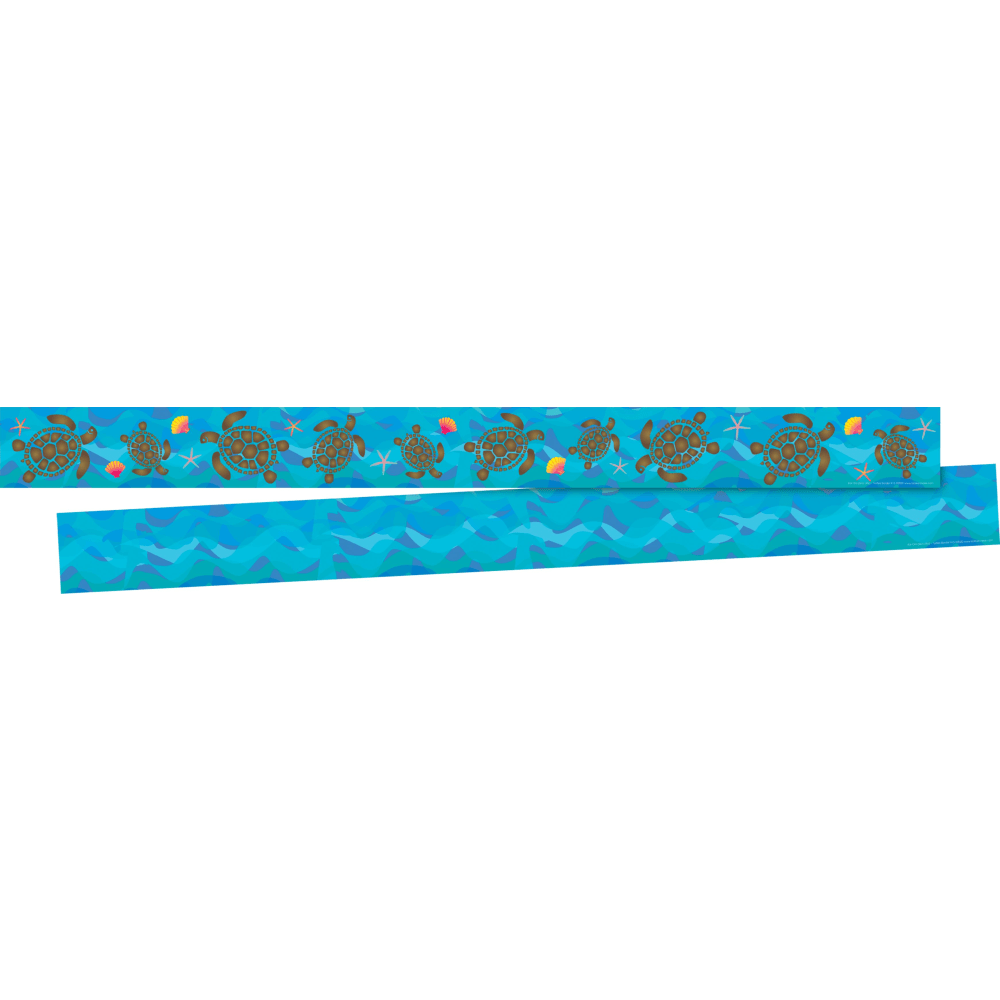 BARKER CREEK PUBLISHING, INC. Barker Creek 915  Double-Sided Straight-Edge Border Strips, Kai Ola Sea Turtles, 3in x 35in, Set Of 12 Strips