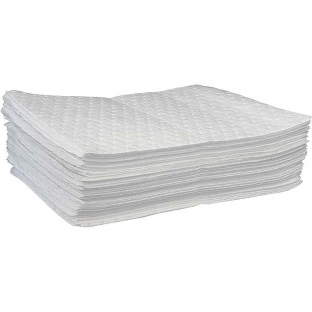 Oil-Dri L90852 Sorbent Pad: Oil & Petroleum Based & Universal Use, 19" Wide, 15" Long, 12 gal, White