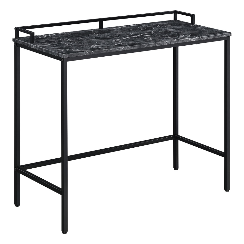 OFFICE STAR PRODUCTS BRT-BMBLK Office Star Brighton Rectangle Console Table, 32inH x 36inW x 14inD, Black Marble/Black