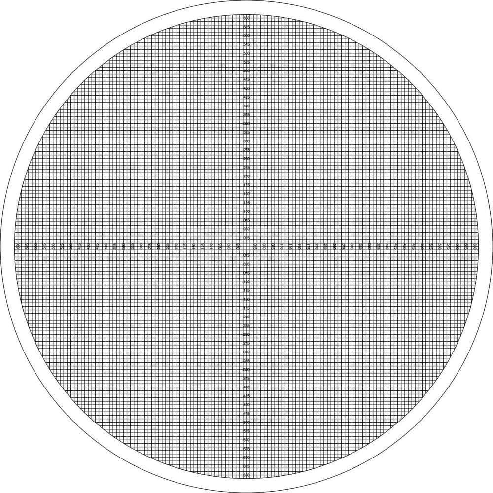 Suburban Tool OC250X 13-3/4 Inch Diameter, Grid, Mylar Optical Comparator Chart and Reticle