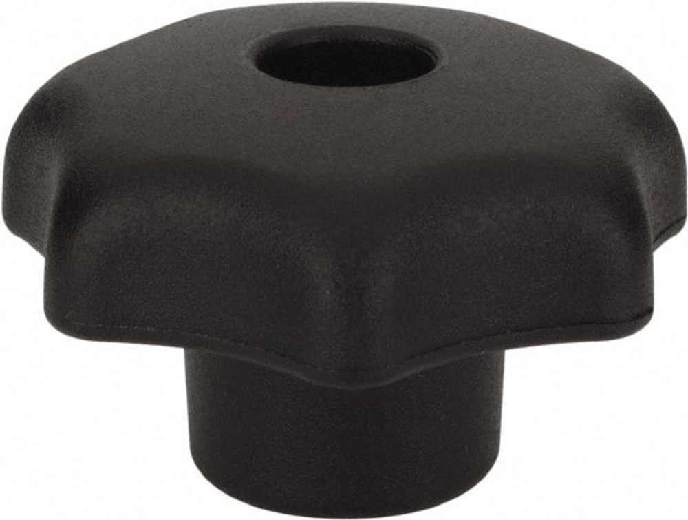 Morton Machine Works 713206 Scalloped Knob: 32 mm Head Dia, 7 Points, Thermoplastic Elastomer, Black