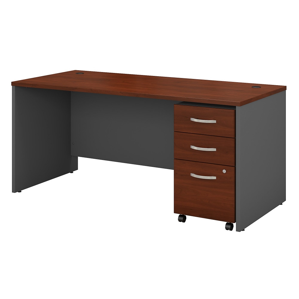 BUSH INDUSTRIES INC. SRC015HCSU Bush Business Furniture Components 66inW Office Computer Desk With Mobile File Cabinet, Hansen Cherry, Standard Delivery