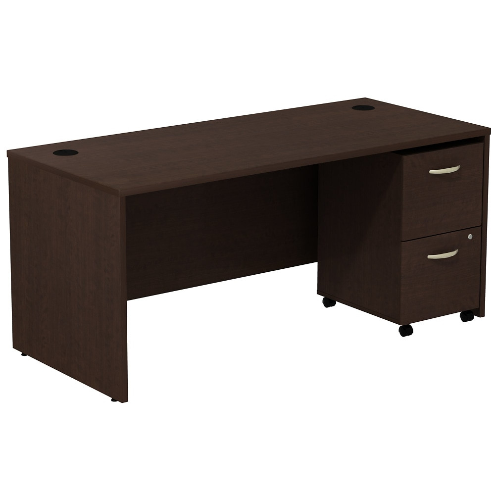 BUSH INDUSTRIES INC. Bush Business Furniture SRC028MRSU  Components 66inW Computer Desk With 2-Drawer Mobile Pedestal, Mocha Cherry, Standard Delivery