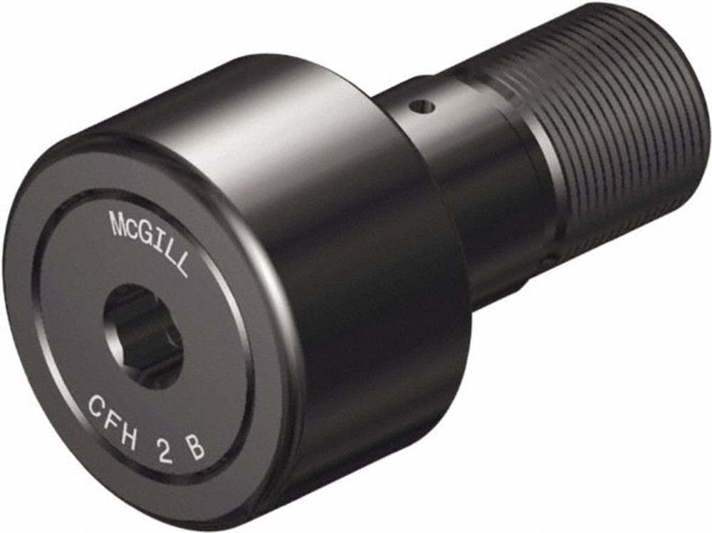 McGill 2150512000 Plain Cam Follower: 1.625" Roller Dia, 0.875" Roller Width, 0.875" Stud Dia, 1-1/2" Stud Length