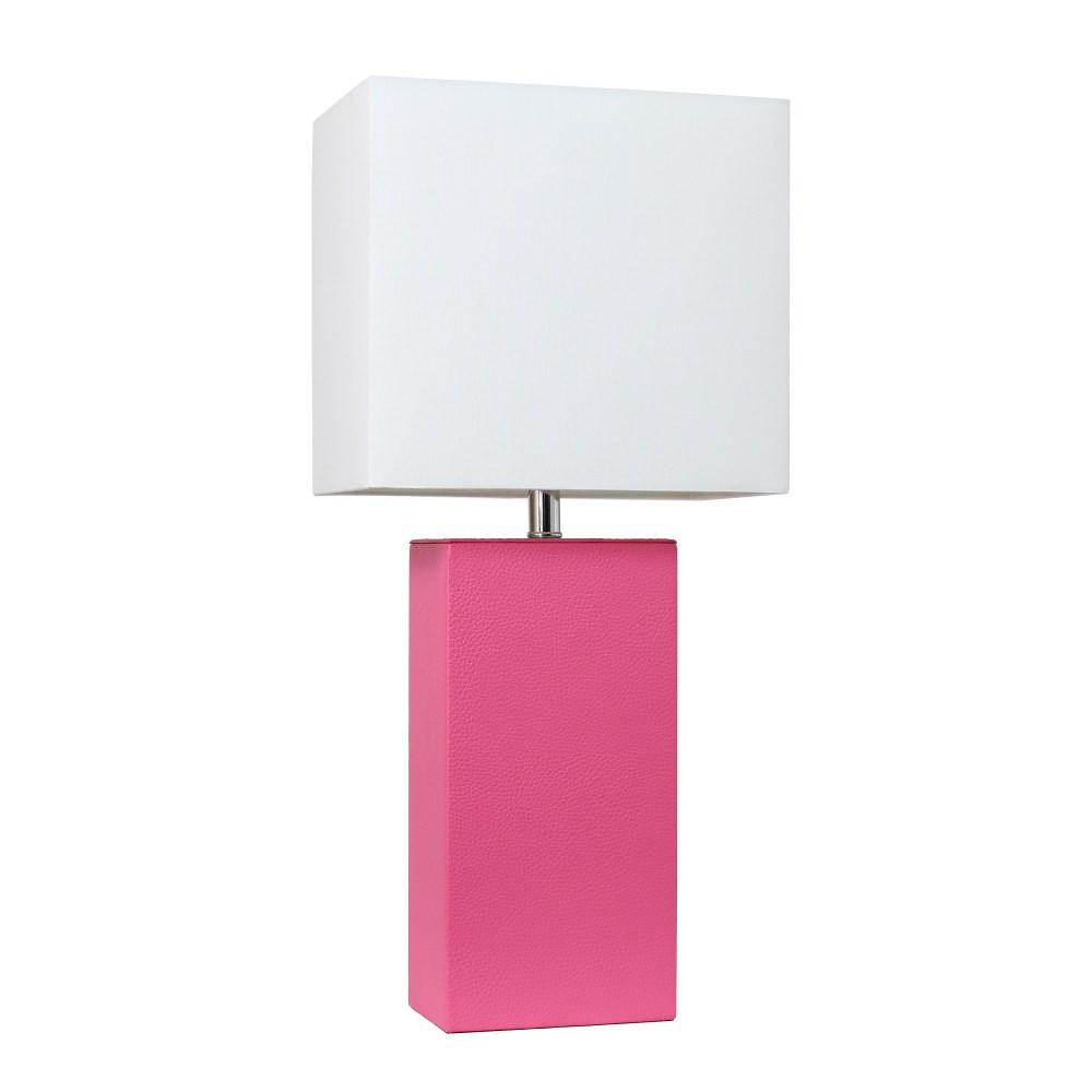 ALL THE RAGES INC LHT-3008-HP Lalia Home Lexington Table Lamp, 21inH, White/Hot Pink