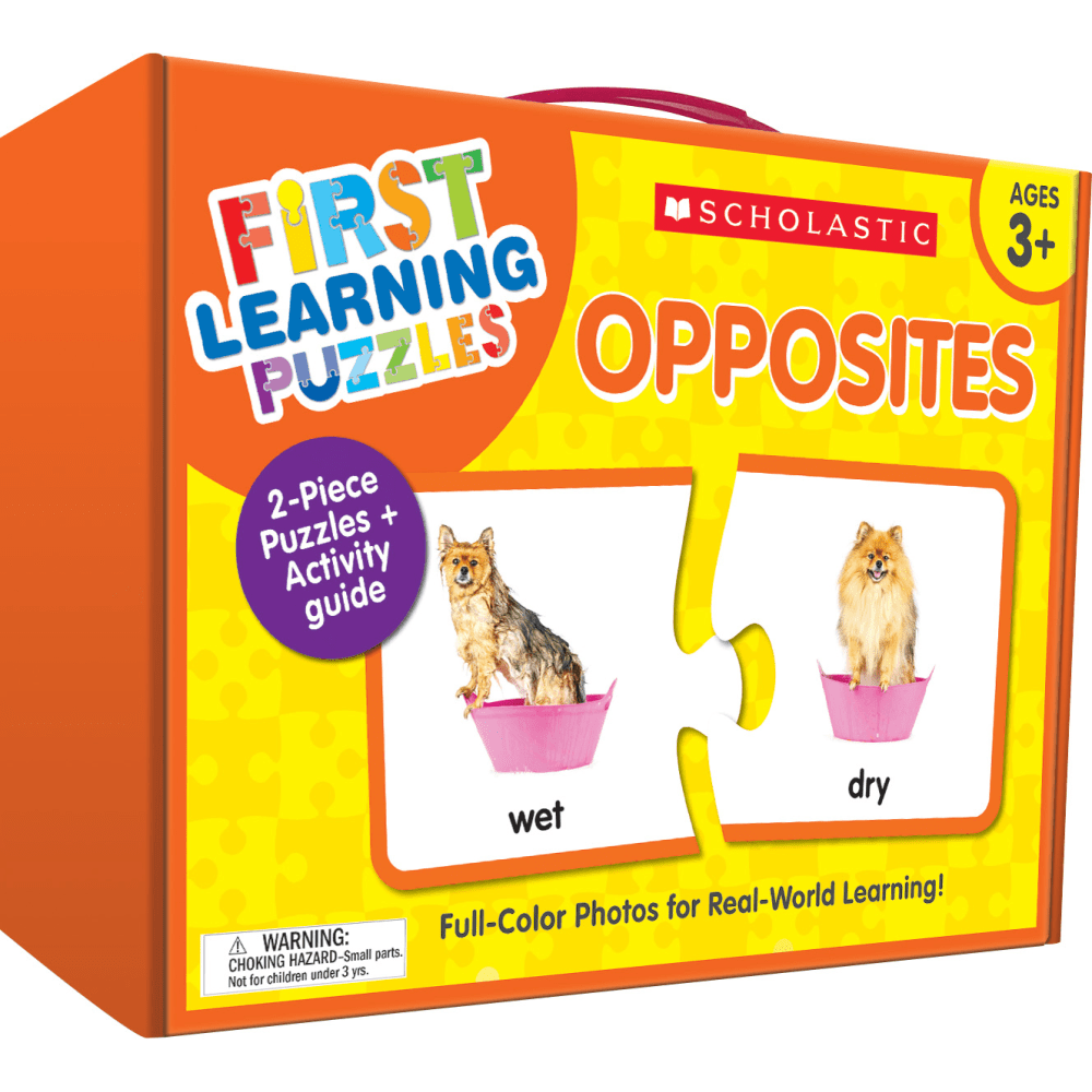 SCHOLASTIC TEACHER RESOURCES 9781338630558 Scholastic First Learning Opposites Puzzles, Pre-K, Pack Of 25 Puzzles