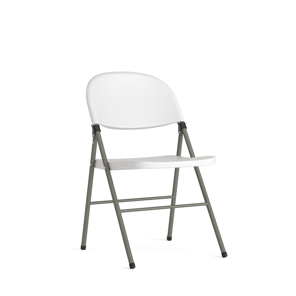 FLASH FURNITURE DADYCD70WH  HERCULES Plastic Folding Chair, White/Gray