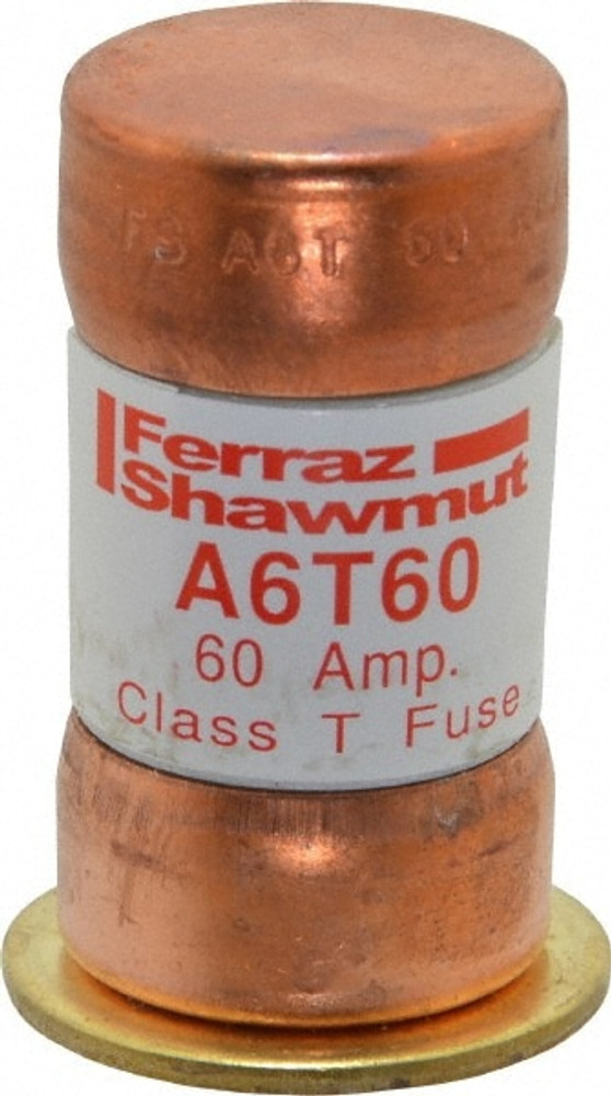 Ferraz Shawmut A6T60 Cylindrical Fast-Acting Fuse: T, 60 A, 20.6 mm Dia