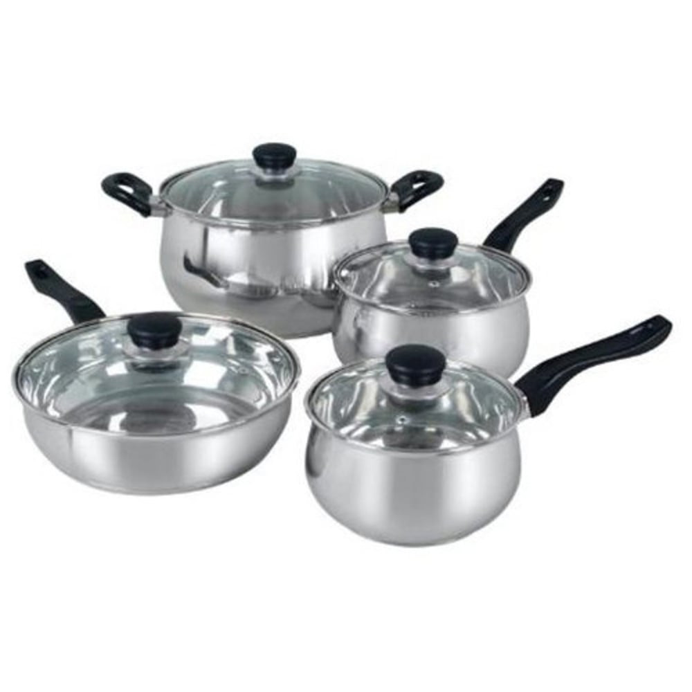 GIBSON OVERSEAS INC. 78719.08 Oster Rametto 8-Piece Stainless-Steel Cookware Set, Silver