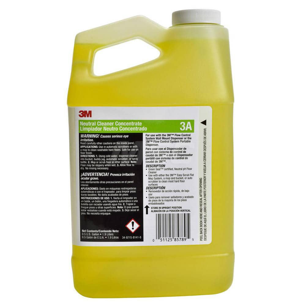 3M 7010293201 Neutral Cleaner: 0.5 gal Bottle, Use on Resilient Floor Surfaces including Marble, Ceramic, Terrazzo & Vinyl Composition Tiles and Finished Wood