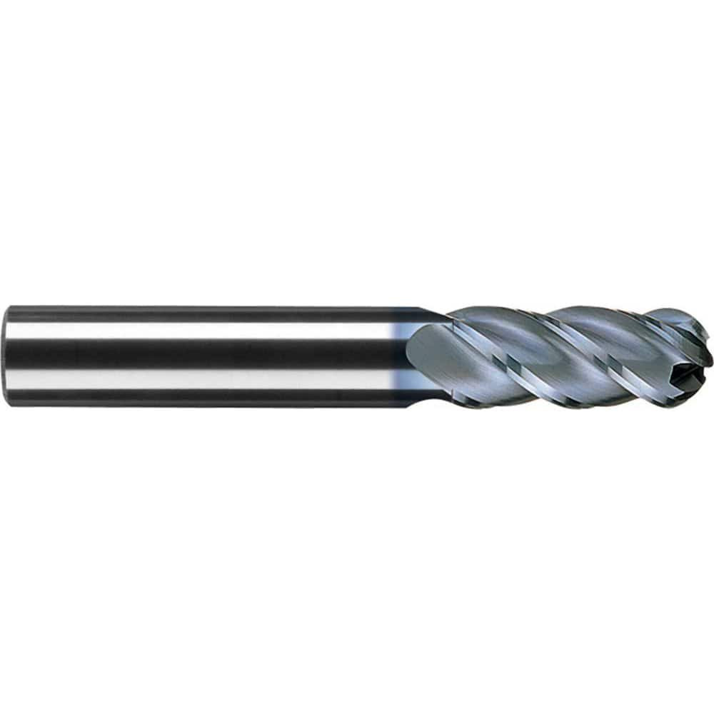 RobbJack B-440-08-A Ball End Mill: 0.25" Dia, 0.75" LOC, 4 Flute, Solid Carbide