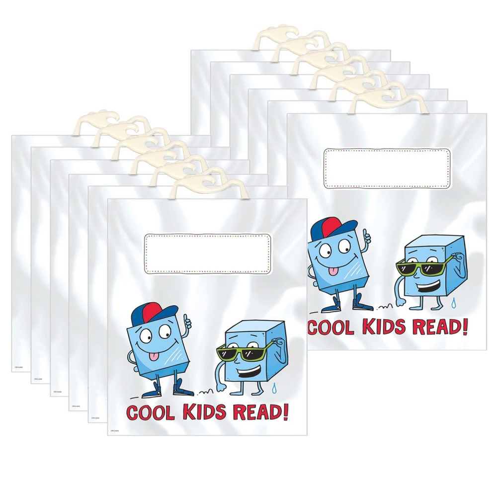 EDUCATORS RESOURCE CTP8539-2 Creative Teaching Press Book Buddy Bags, Cool Kids Read, 12-1/2in x 10-1/2in, 6 Bags Per Pack, Set Of 2 Packs