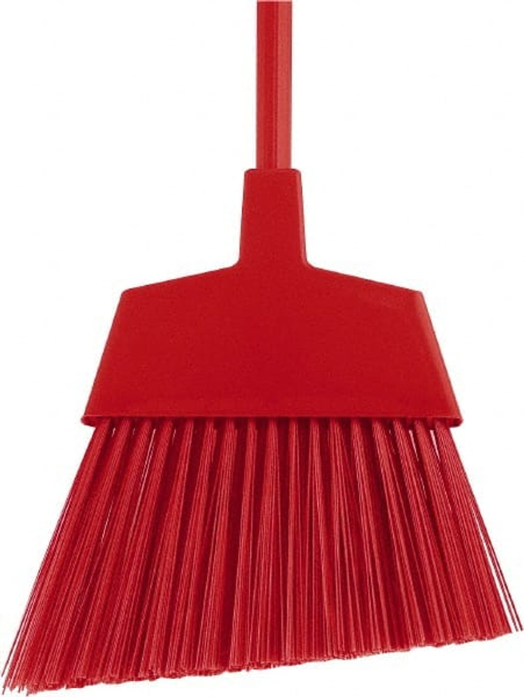 O-Cedar 6403-6 Pack of (6) 12" Wide, Red Polypropylene Bristles, 48" Metal Handle, Angled Brooms