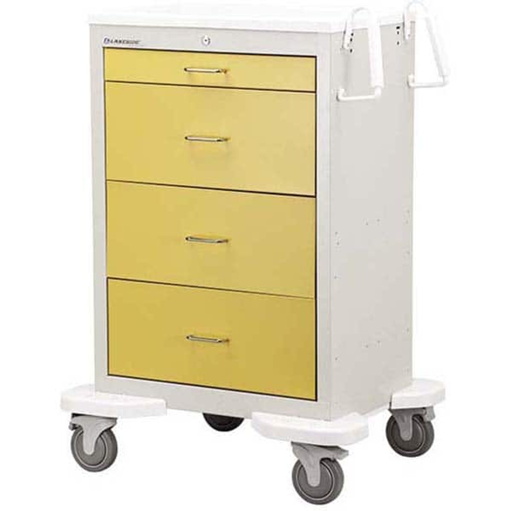 Lakeside C-430-K-2Y Carts; Type: Storage Cart ; Drawer Slide Type: Ball Bearing ; Material: Steel ; Caster Size: 5 ; Color: Yellow ; Includes: (2) Swivel; (2) Swivel with Brake