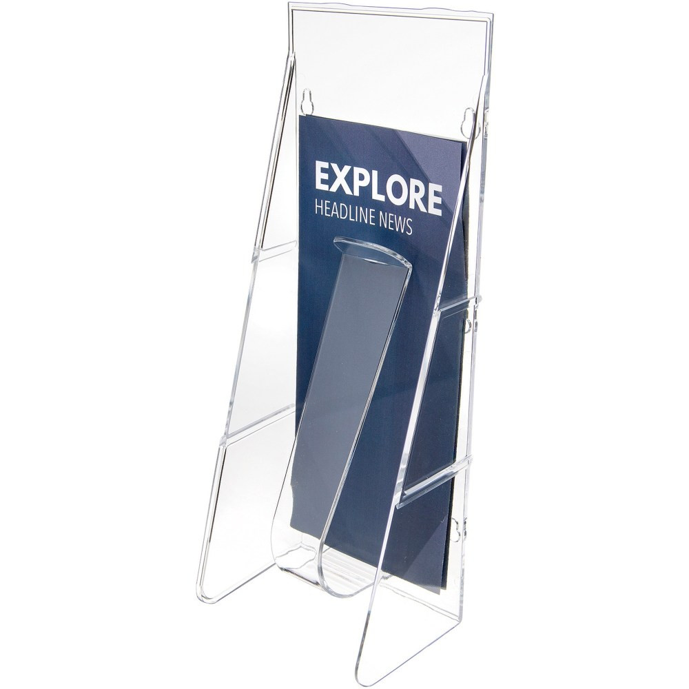 DEFLECT-O CORPORATION Deflecto 55601  Stand-Tall Wall Mount Leaflet Size Literature Display, 11 7/84inH x 4 1/2inW x 3 1/4inD, Clear