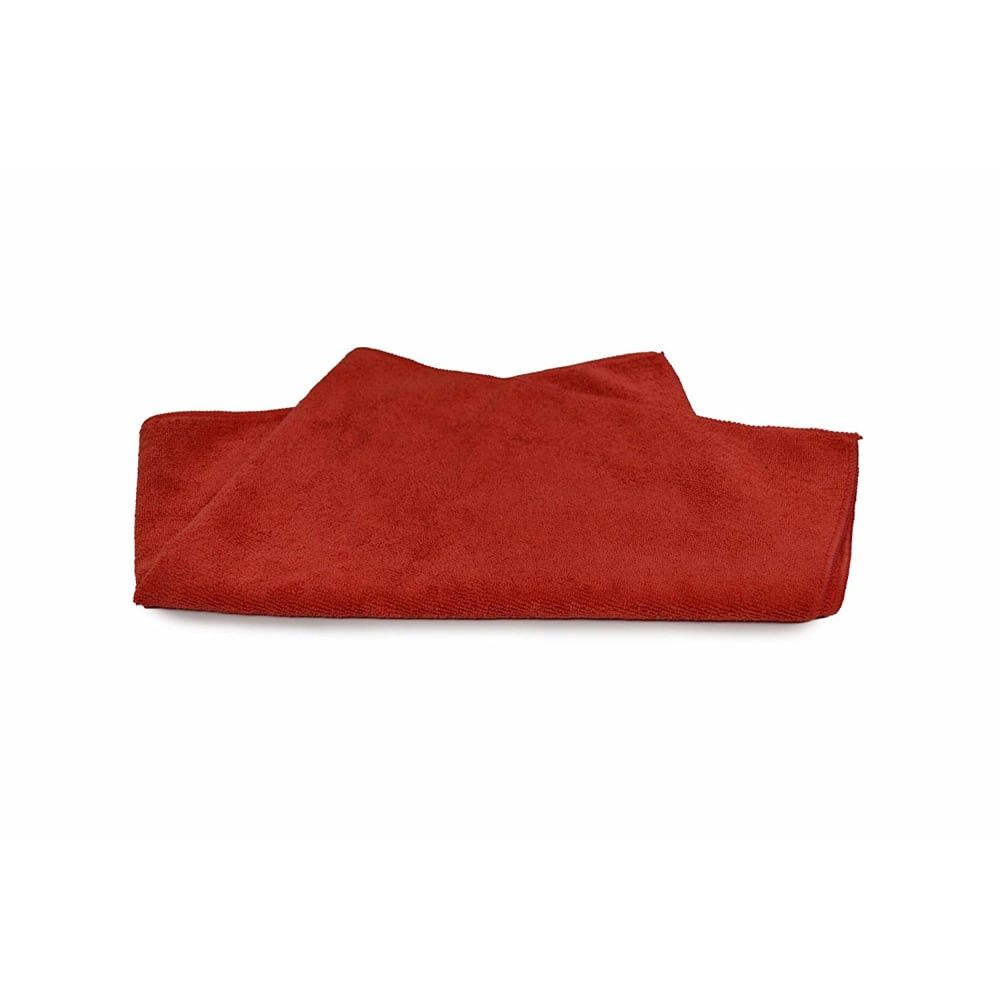 R&R TEXTILE MILLS INC 73031-48 Pro-Clean Basics Microfiber Towels, Terry Microfiber, 16in x 27in, Red, Pack Of 48 Towels