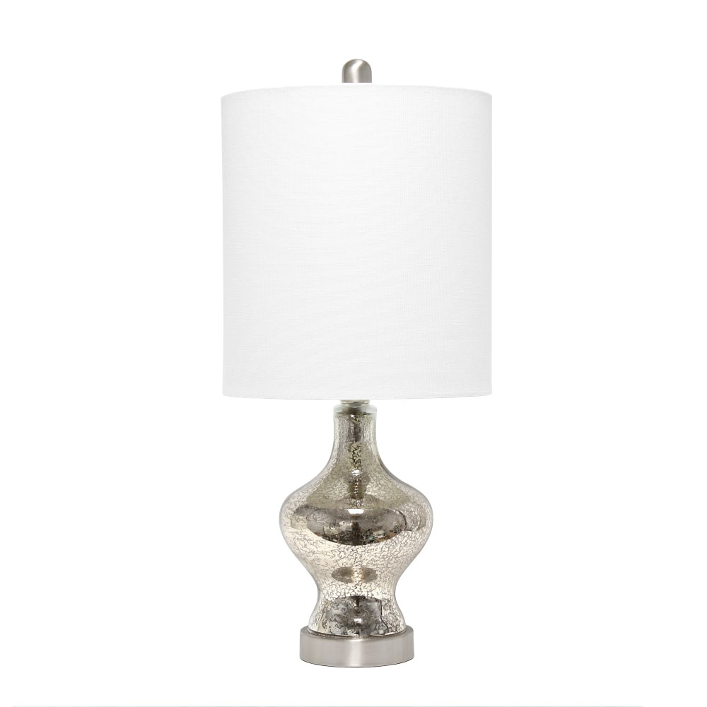 ALL THE RAGES INC LHT-5003-MR Lalia Home Paseo Table Lamp, 22-1/2inH, White Shade/Mercury Base