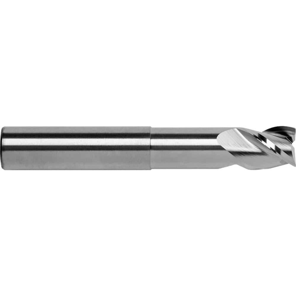 RobbJack FM-302-12-DLC Square End Mill: 3/8'' Dia, 3/8'' LOC, 3/8'' Shank Dia, 4'' OAL, 3 Flutes, Solid Carbide