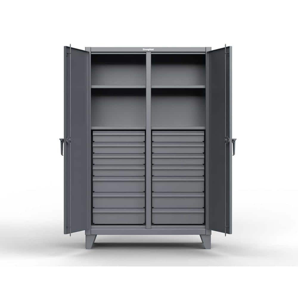 Strong Hold 66-DS-244-14DB Locking Steel Storage Cabinet: 72" Wide, 24" Deep, 78" High