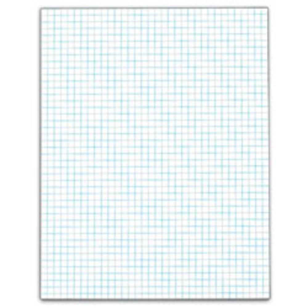 TOPS graph paper is ruled on 2 sides with waterproof non-copyable blue ink. These quadrille pads feature heavyweight paper and a firm chipboard that offers a solid surface to write upon anywhere.  Sturdy 28-pt chipboard backing provides a firm writing surface.  Includes 50 sheets of 20-lb paper per pad.  SFI certified.  This white graph paper comes in 50 sheets with 4 x 4 squares per square inch.