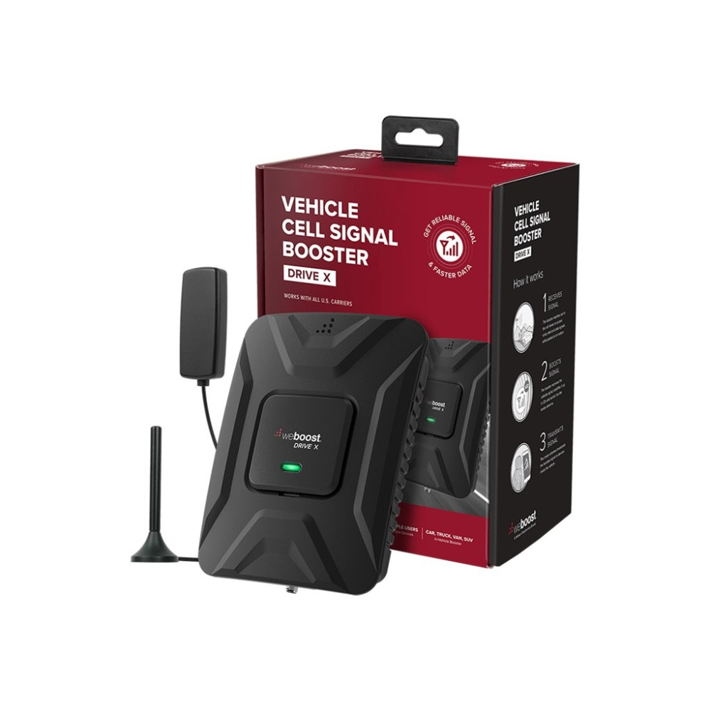 WILSON ELECTRONICS, INC. 475021 weBoost Drive X Vehicular Multi-User Cellular Signal Booster Kit, 6.25inH x 4inW x 8inD, Black, 475021