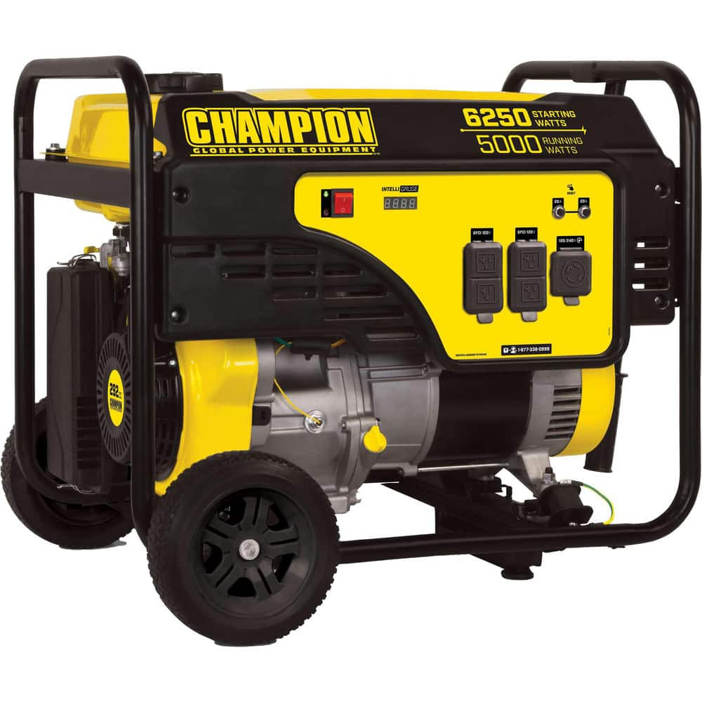 Champion Power Equipment 100812 Portable Power Generator: Gasoline, 5,000W, 9 h, Recoil