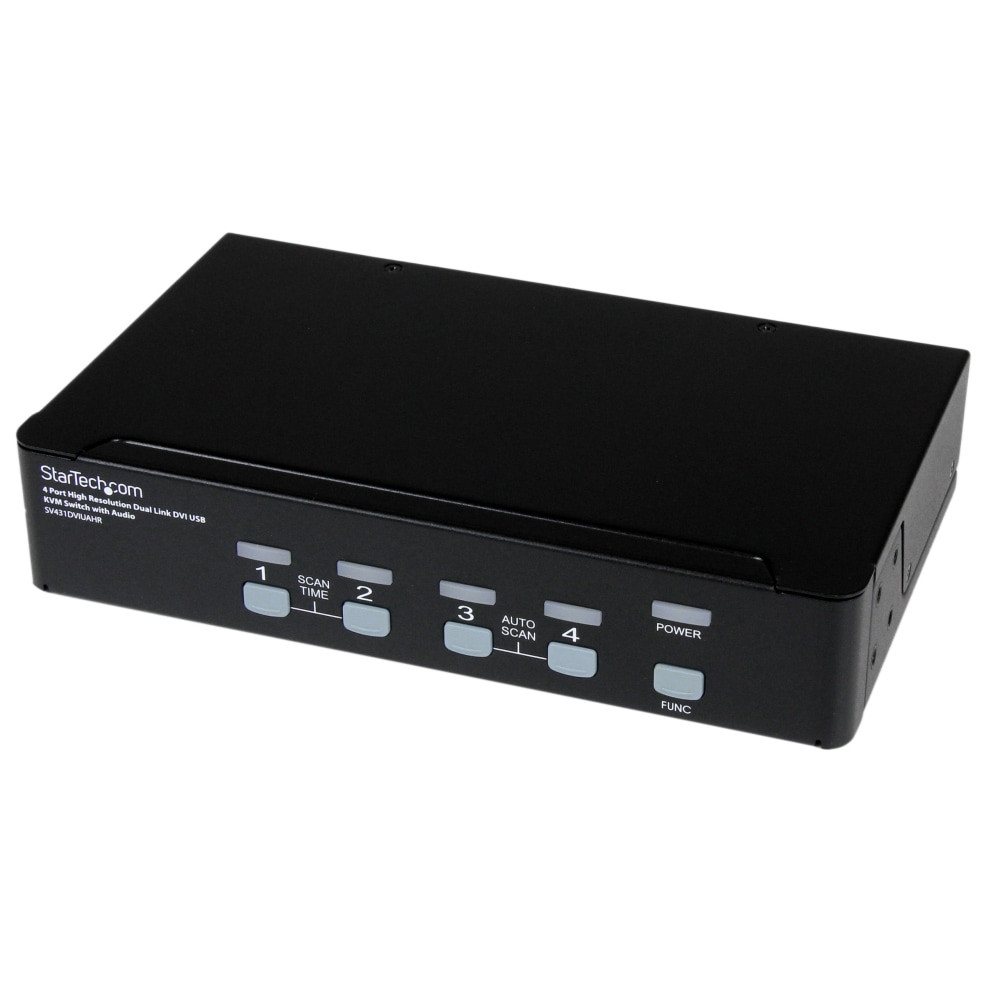 STARTECH.COM SV431DVIUAHR  4 Port High Resolution USB DVI Dual Link KVM Switch with Audio and USB 2.0 Hub (SV431DVIUAHR) - KVM / audio / USB switch - 4 x KVM / audio / USB - 1 local user