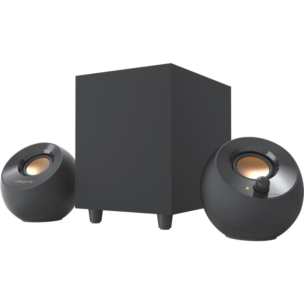 CREATIVE LABS, INC. 51MF0480AA000 Creative Pebble Plus 2.1 Speaker System - 8 W RMS - Black - 50 Hz to 20 kHz