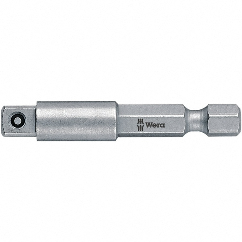 Wera 05050210001 Socket Adapter: Square-Drive to Hex Bit, 1/4" Hex Male, 1/4" Square Female