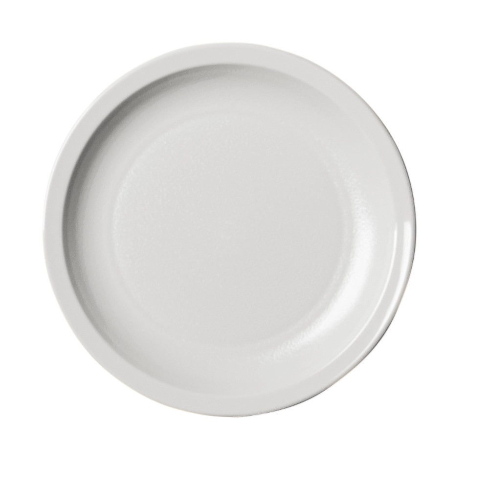 Grab a stack of these round dinnerware plates and prepare for the evening rush. Great for schools, cafeterias and healthcare environments, these plates are reusable and dishwasher safe.  Made of strong polycarbonate, which is shatterproof.  Textured surface resists stains, odors and scratches.  Dishwasher-safe design.  NSF listed.