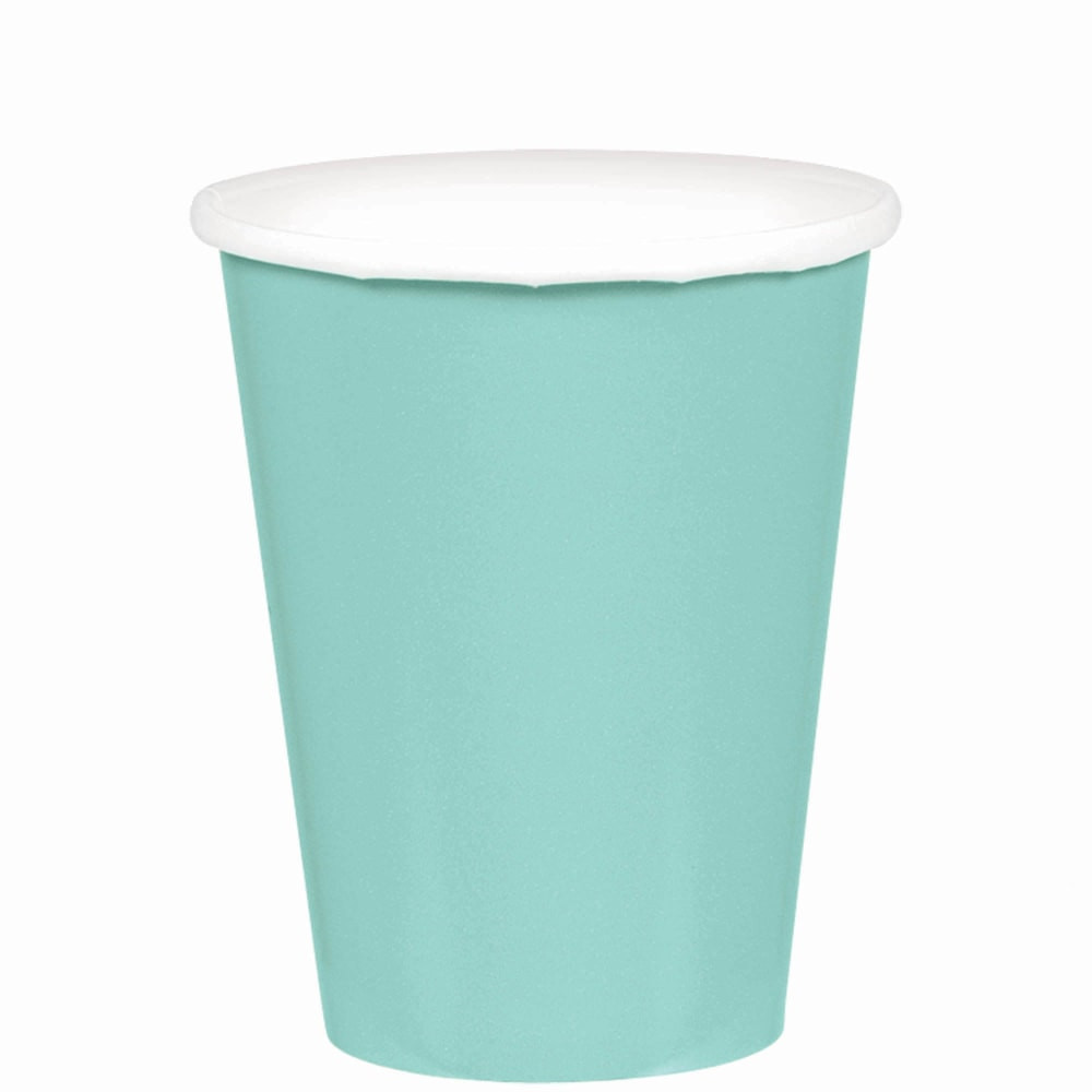 AMSCAN CO INC Amscan 68015.121  68015 Solid Paper Cups, 9 Oz, Robins Egg Blue, 20 Cups Per Pack, Case Of 6 Packs
