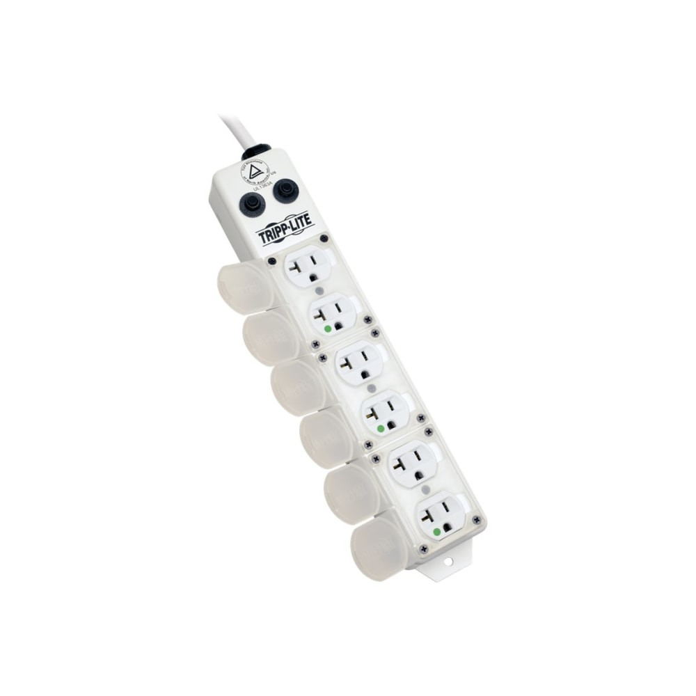 TRIPP LITE PS615HG20AOEM  Safe-IT Power Strip Medical Hospital Grade Antimicrobial UL 1363A 6 Outlet 15ft Cord - Power strip - 20 A - AC 120 V - input: NEMA 5-20P - output connectors: 6 (NEMA 5-20R) - 15 ft cord - white