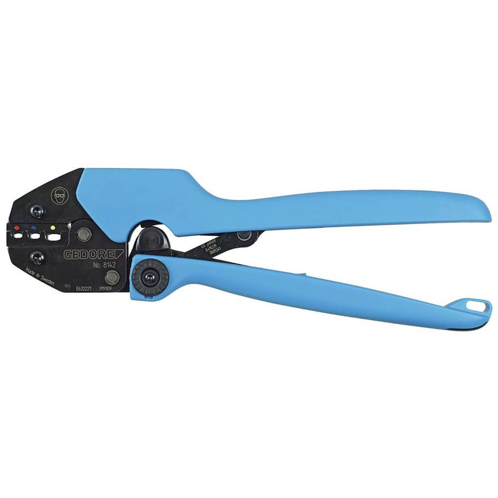 Gedore 1830767 Crimpers; Handle Style: Straight ; Type: Precision Crimp Wrench ; Maximum Wire Gauge: 18AWG ; Features: Long Handles Enable Double-Handed Use and Effortless Crimping ; For Use With: Insulated Terminals ; Overall Length (Decimal Inch): 