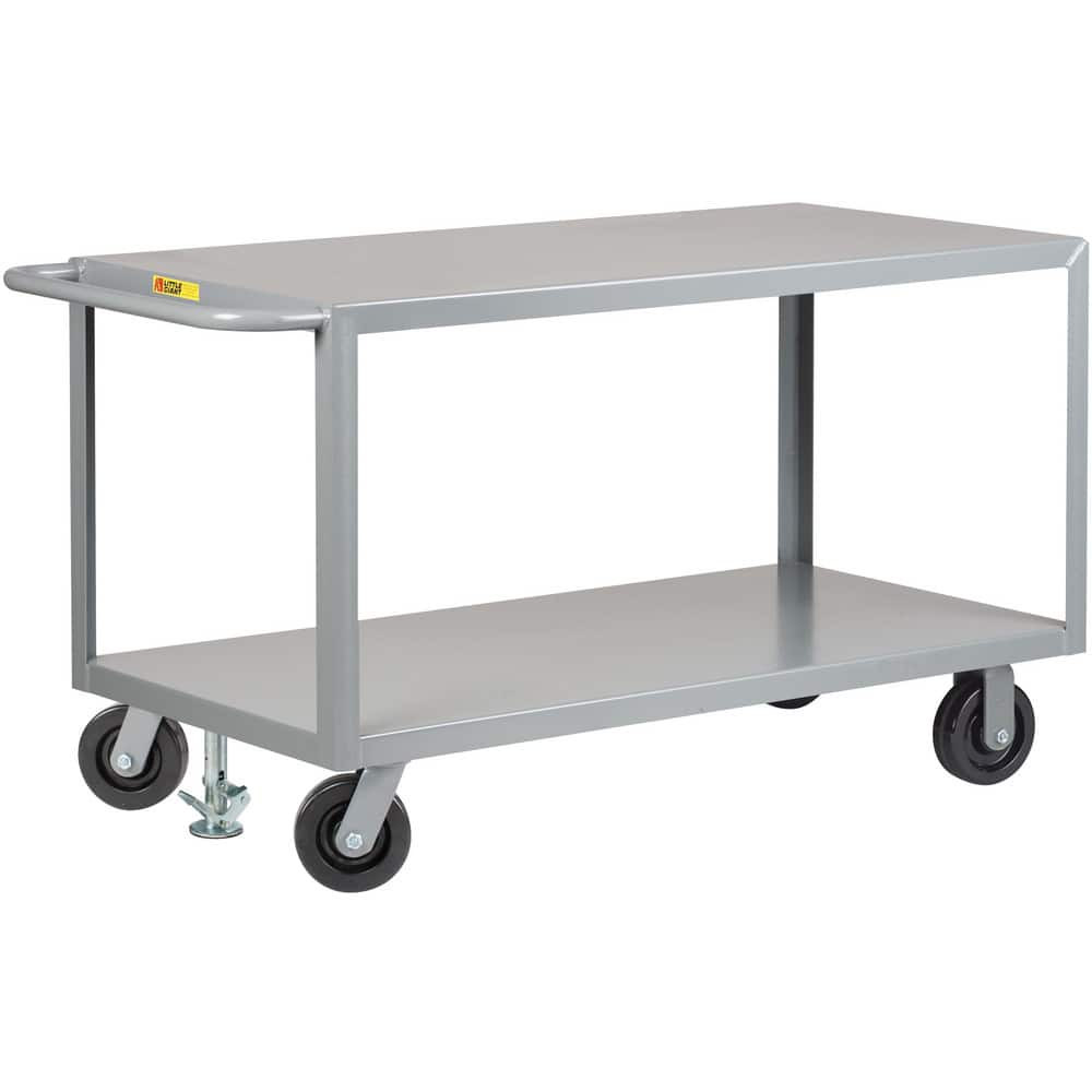 Little Giant. 2G-3048-6PHFL Carts; Cart Type: Heavy-Duty Shelf Truck ; Caster Type: 2 Rigid; 2 Swivel ; Brake Type: Floor Lock ; Width (Inch): 30 ; Assembly: Comes Assembled ; Material: Steel