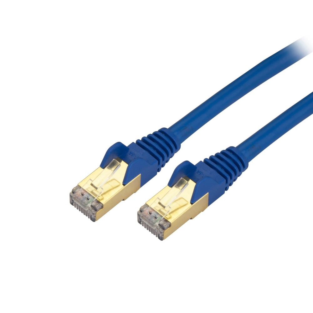 STARTECH.COM C6ASPAT7BL  7 ft CAT6a Ethernet Cable - 10 Gigabit Category 6a Shielded Snagless RJ45 100W PoE Patch Cord - 10GbE Blue UL/TIA Certified