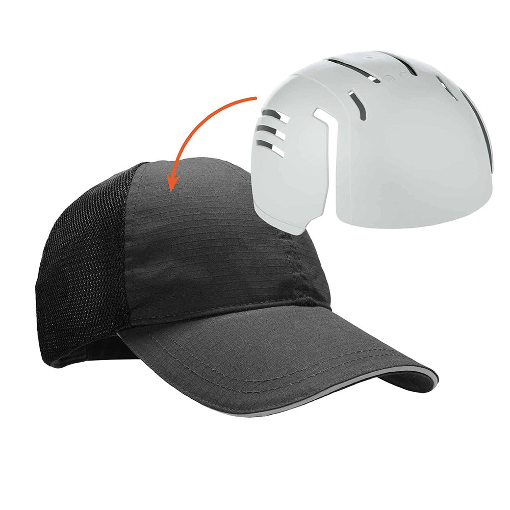 Ergodyne 23402 Adjustable Hook & Loop Strap Vented Baseball Cap with Bump Cap Insert