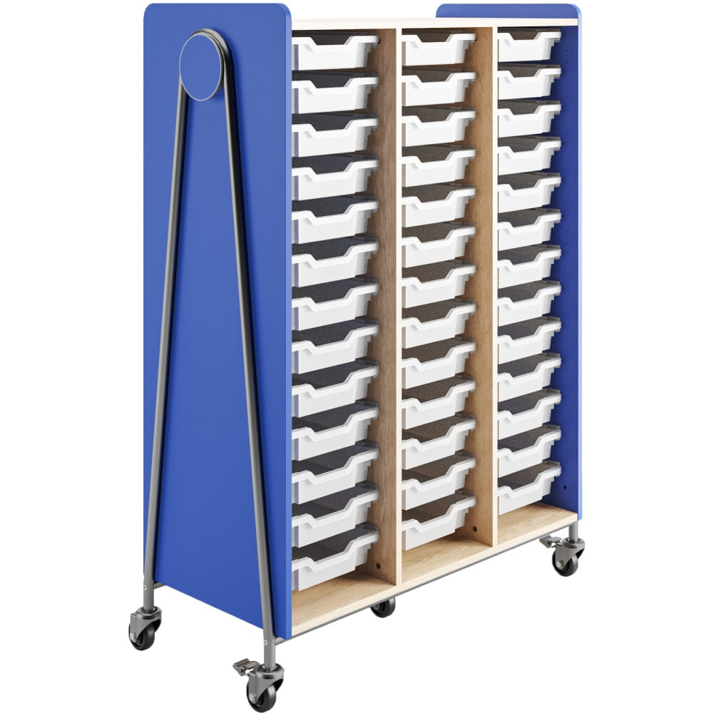 SAFCO PRODUCTS CO Safco 3932SBU  Whiffle Triple-Column 39-Drawer Mobile Storage Cart, 60inH x 43-1/4inW x 19-3/4inD, Spectrum Blue