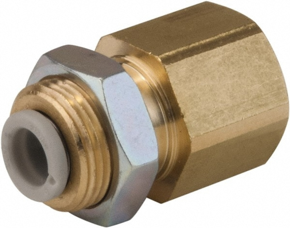 SMC PNEUMATICS KQ2E08-02A Push-to-Connect Tube Fitting: Female Bulkhead, 1/4" Thread