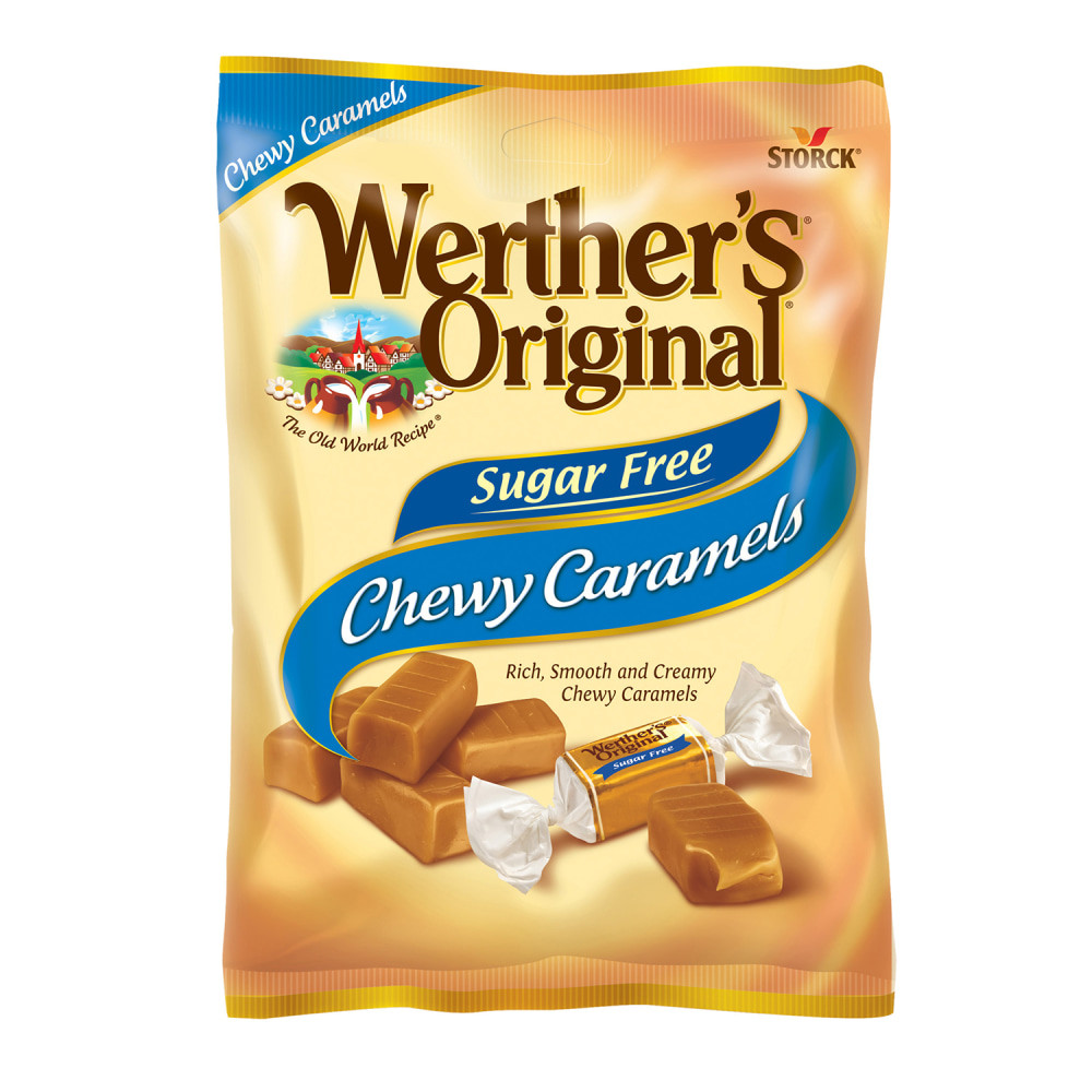 STORCK Werther's 037265 Werthers Original Sugar-Free Chewy Caramel Candy, 1.46 Oz, Pack Of 12 Bags