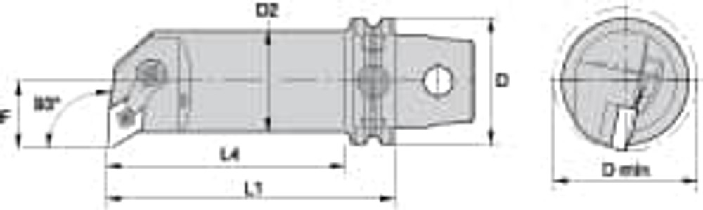 Kennametal 2265358 Modular Boring Head: Left Hand, Size KM63