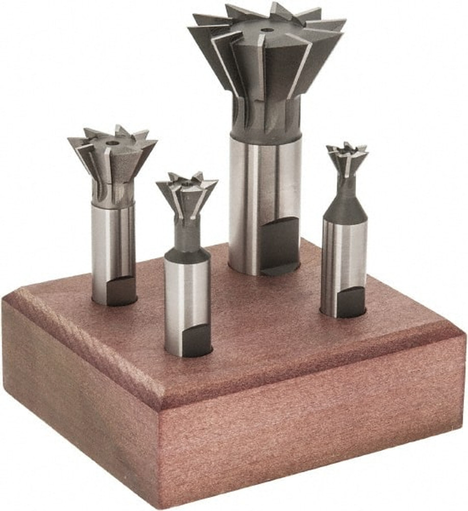 Value Collection 4 Piece 3/8 to 1-3/8" 60&deg; Dovetail Cutter Set