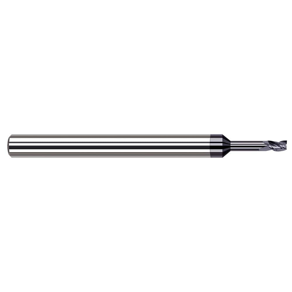 Harvey Tool 33210-C3 Square End Mill: 0.01" Dia, 3 Flutes, 1/64" LOC, Solid Carbide, 30 ° Helix