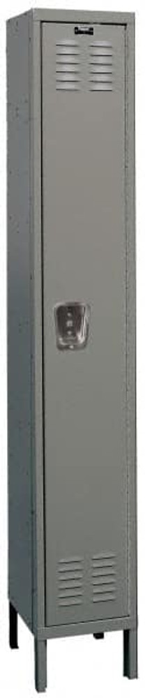 Hallowell U1256-1A-HG 1-Wide Locker: 12" Wide, 14" Deep, 66" High, Padlock