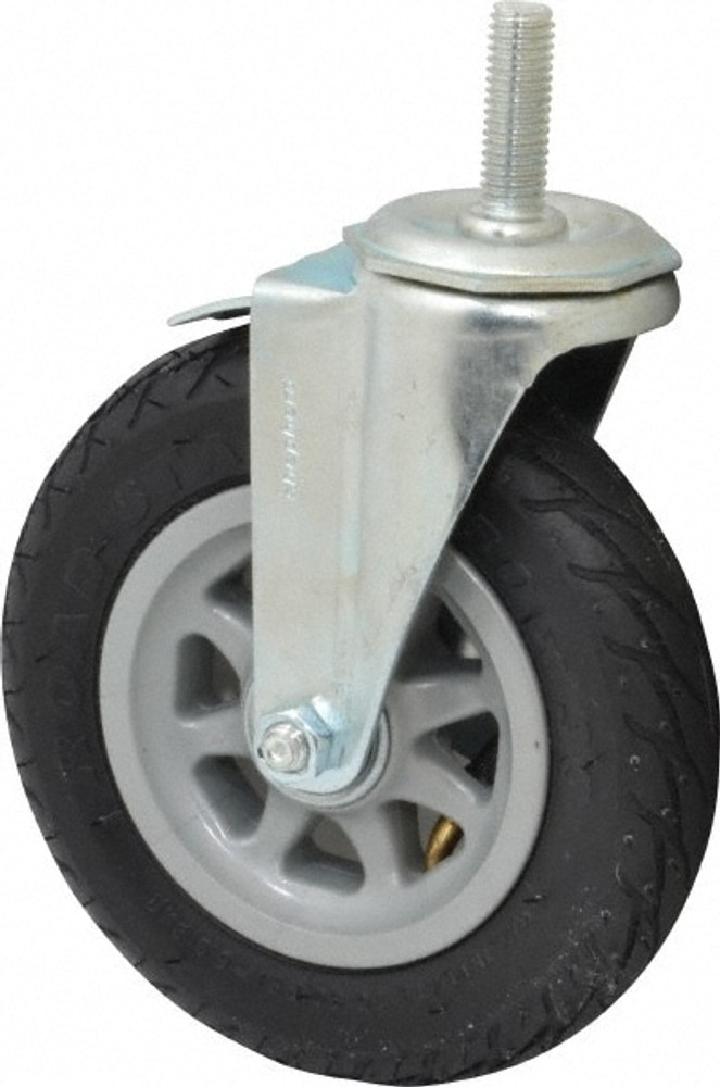 Shepherd 110811 6" Diam x 1-1/4" Wide, Rubber Swivel with Brake Caster