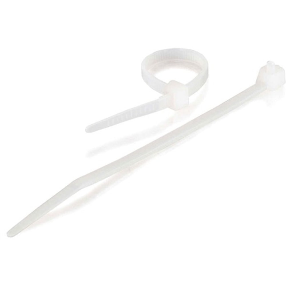 LASTAR INC. 43034 C2G 7.5in Cable Ties - White - 100pk - Cable Tie - White - 100 - 7.50in Length