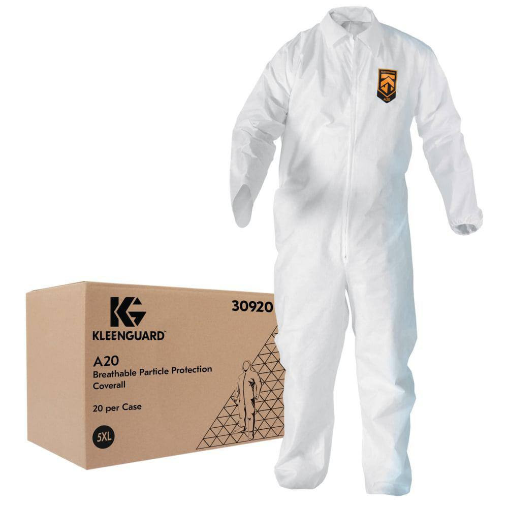 KleenGuard 30920 Disposable Coveralls: Size 5X-Large, SMS, Zipper Closure