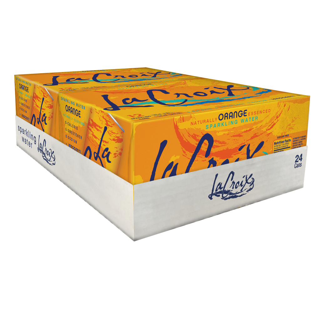 SHASTA BEVERAGES 15021241CT LaCroix Core Sparkling Water with Natural Orange Flavor, 12 Oz, Case of 24 Cans