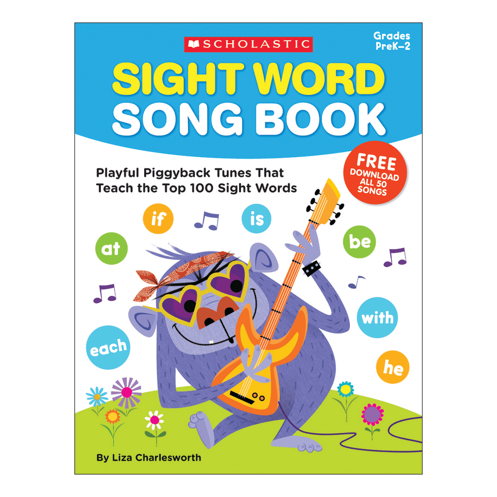 Make learning sight words whimsical and easy with this Scholastic Sight Word Song Book. Its lessons are suitable for both visual or auditory learners, and they require minimal prep time to conduct.  Piggyback tunes help young children learn the top 100 sight words.  Ideal for auditory and visual learners.  Extension activities help further build your students skills.  Recommended for students in Pre-K through 2nd grade.